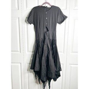 Bibhu Mohapatra Collective Black Cutout Fringe Short Sleeve Dress Womens Size 12